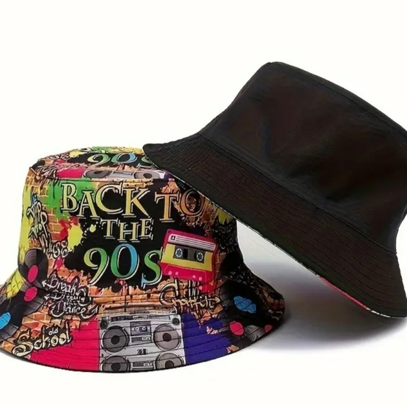 NWT - Choose Retro Graffiti Style 80s/90s Reversible Bucket Hat/ Unisex - Picture 10 of 17